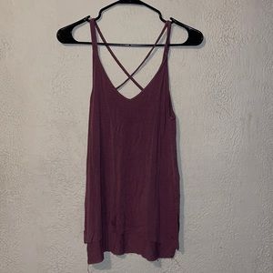 American Eagle V-neck Lightweight Cross-back Tank Top for Women